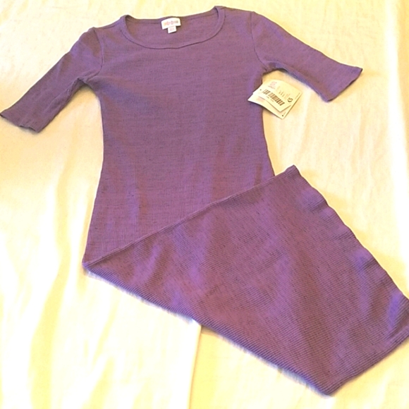 Purple Ribbed Stretch Knit Dress LuLaRoe Julia NEW sz XXS - Picture 1 of 15